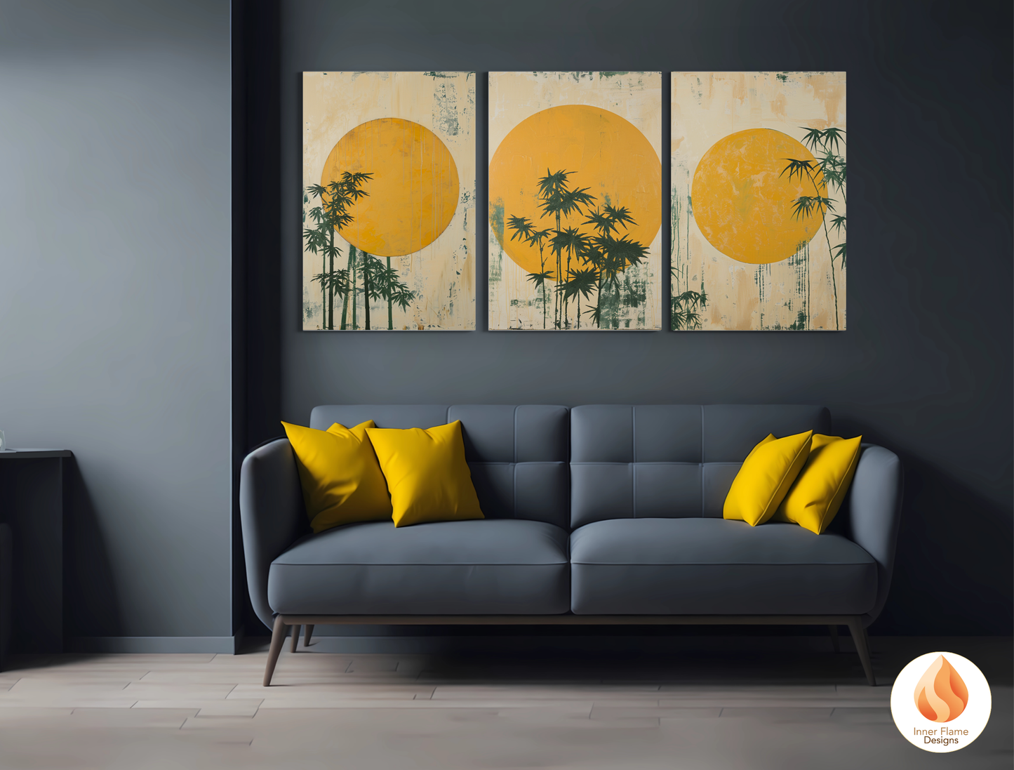 Tranquil Japandi Art for Modern Home Design | Triptych Artwork (Series 1)