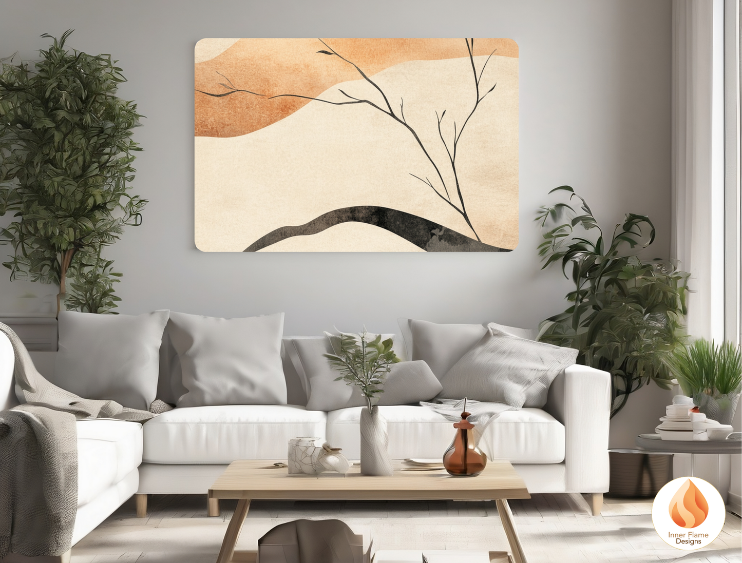 Refined Japandi Art for Modern Home Design | Triptych Artwork
