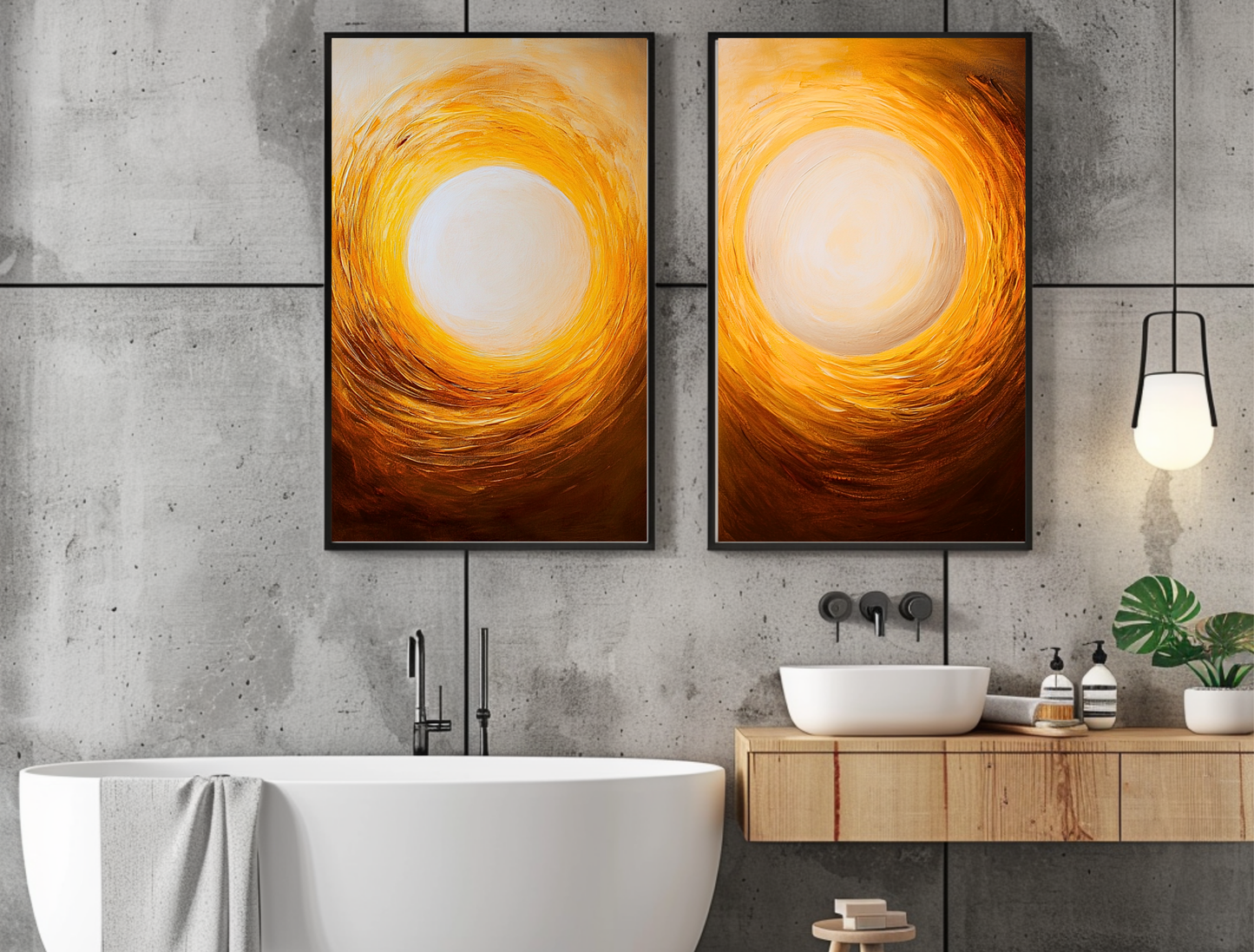 Luminous Minimalist Art for Modern Home Design | Diptych Art (Series 2)
