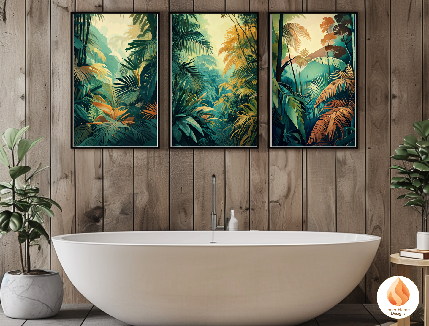 Verdant Botanical Art for Modern Home Design | Triptych Artwork