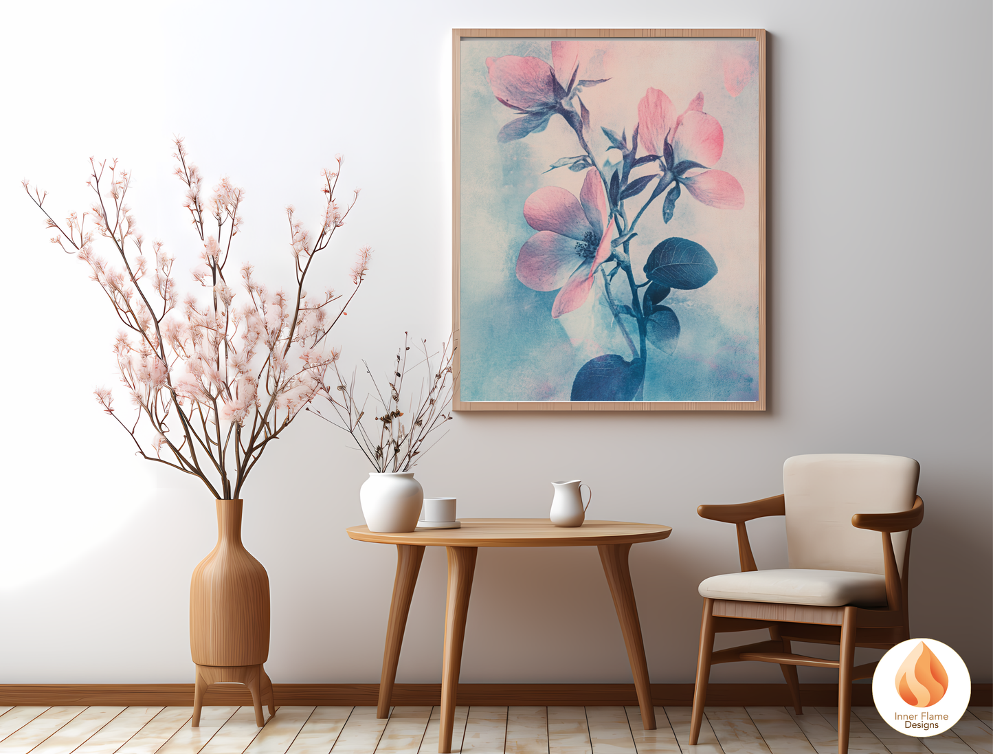 Romantic Flower Artwork for Modern Home Design | Triptych Artwork