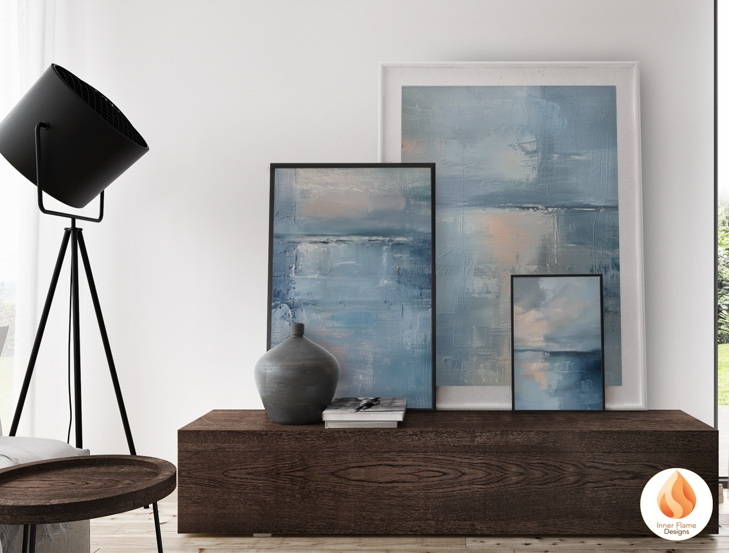 Serene Minimalist Art for Modern Home Design | Triptych Artwork