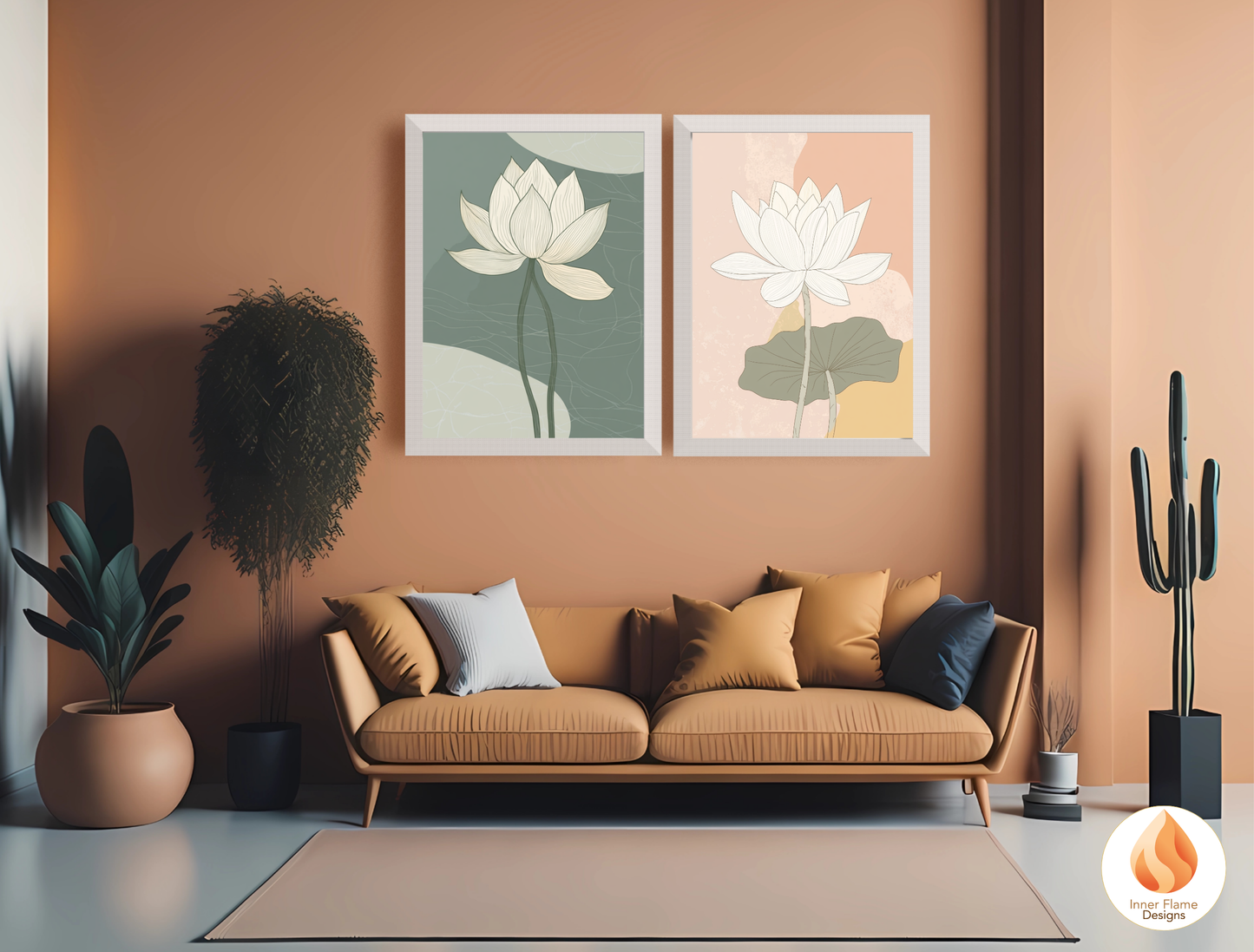 Subtle Japandi Art for Modern Home Design | Triptych Artwork (Series 3)