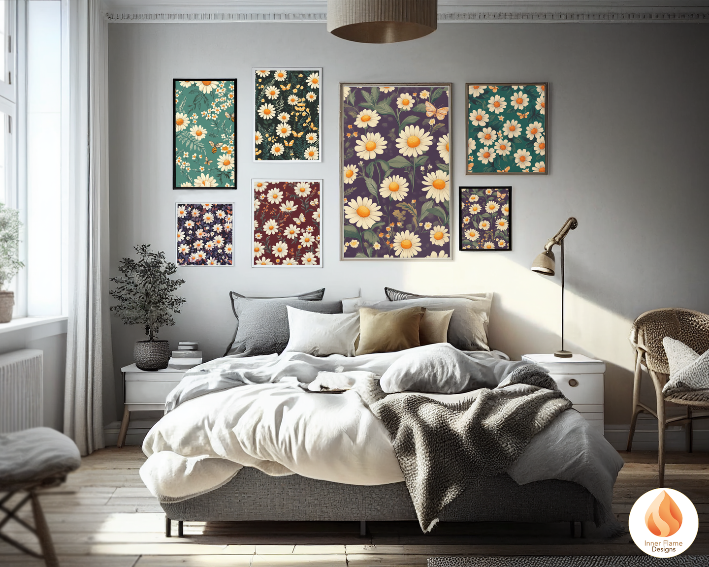 Dynamic Daisy Floral Surface Patterns | Seamless Patterns for Wallpaper, Textiles, Packaging and Digital Designs