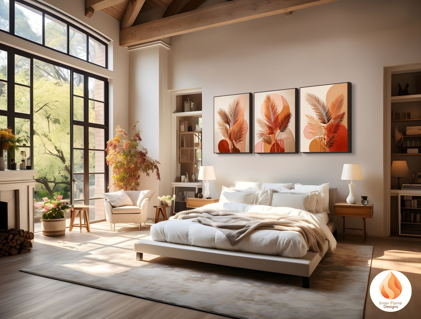 Radiant Botanical Art for Modern Home Design | Triptych Artwork