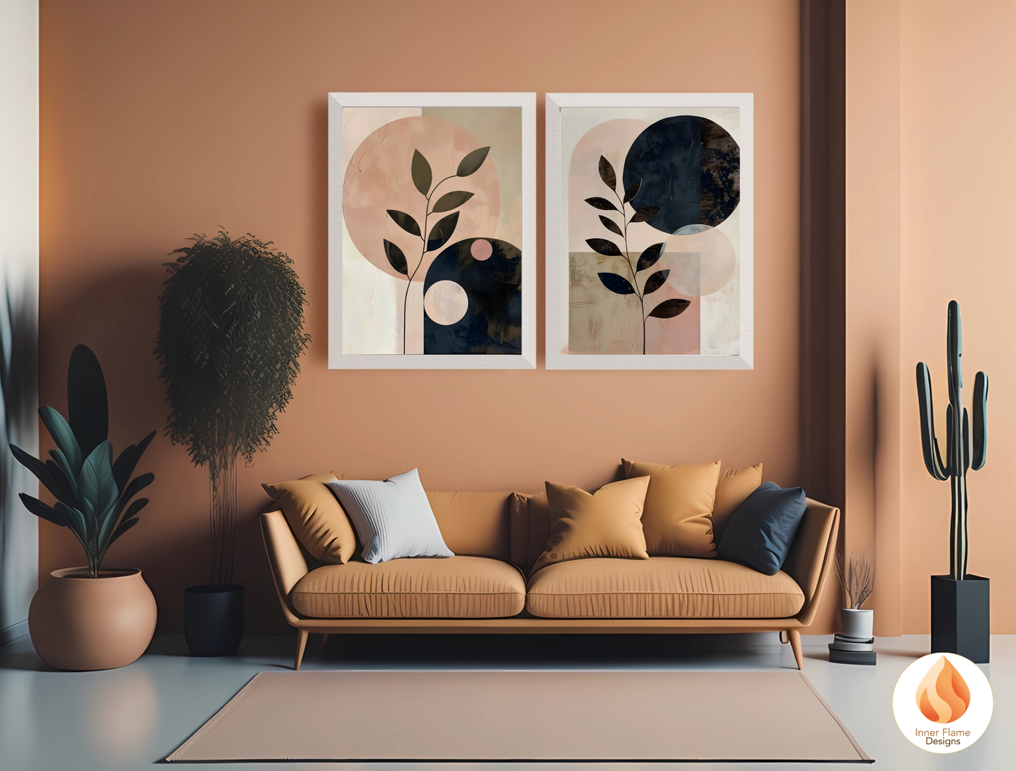 Charming Japandi Art for Modern Home Design | Triptych Artwork (Series 2)