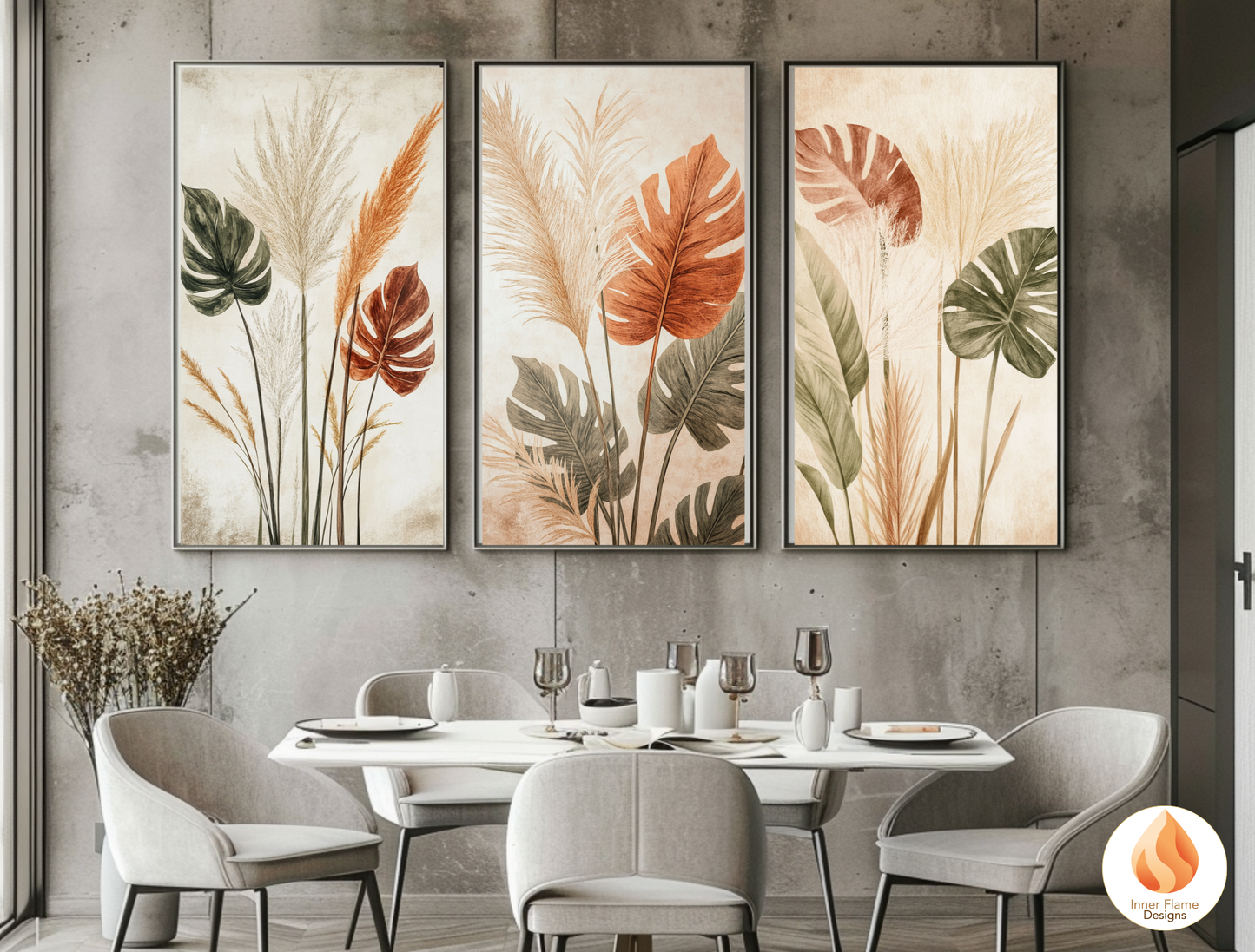 Timeless Botanical Art for Modern Home Design | Triptych Artwork