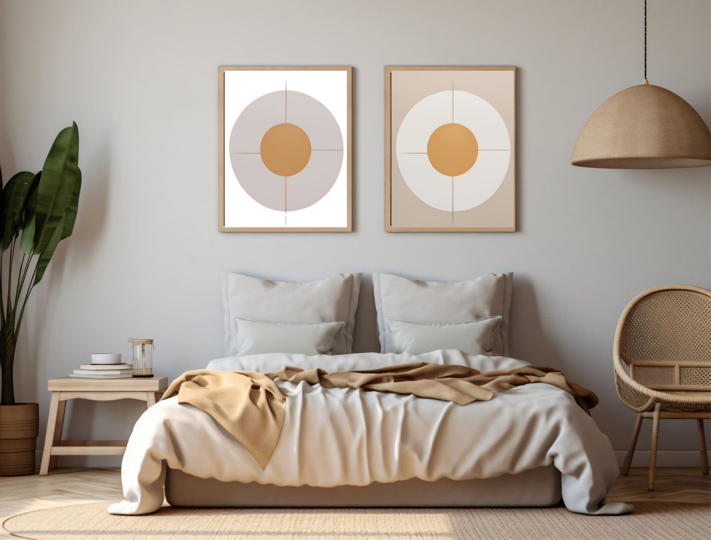 Minimalist Geometric Artwork for Modern Home Design | Diptych Artwork