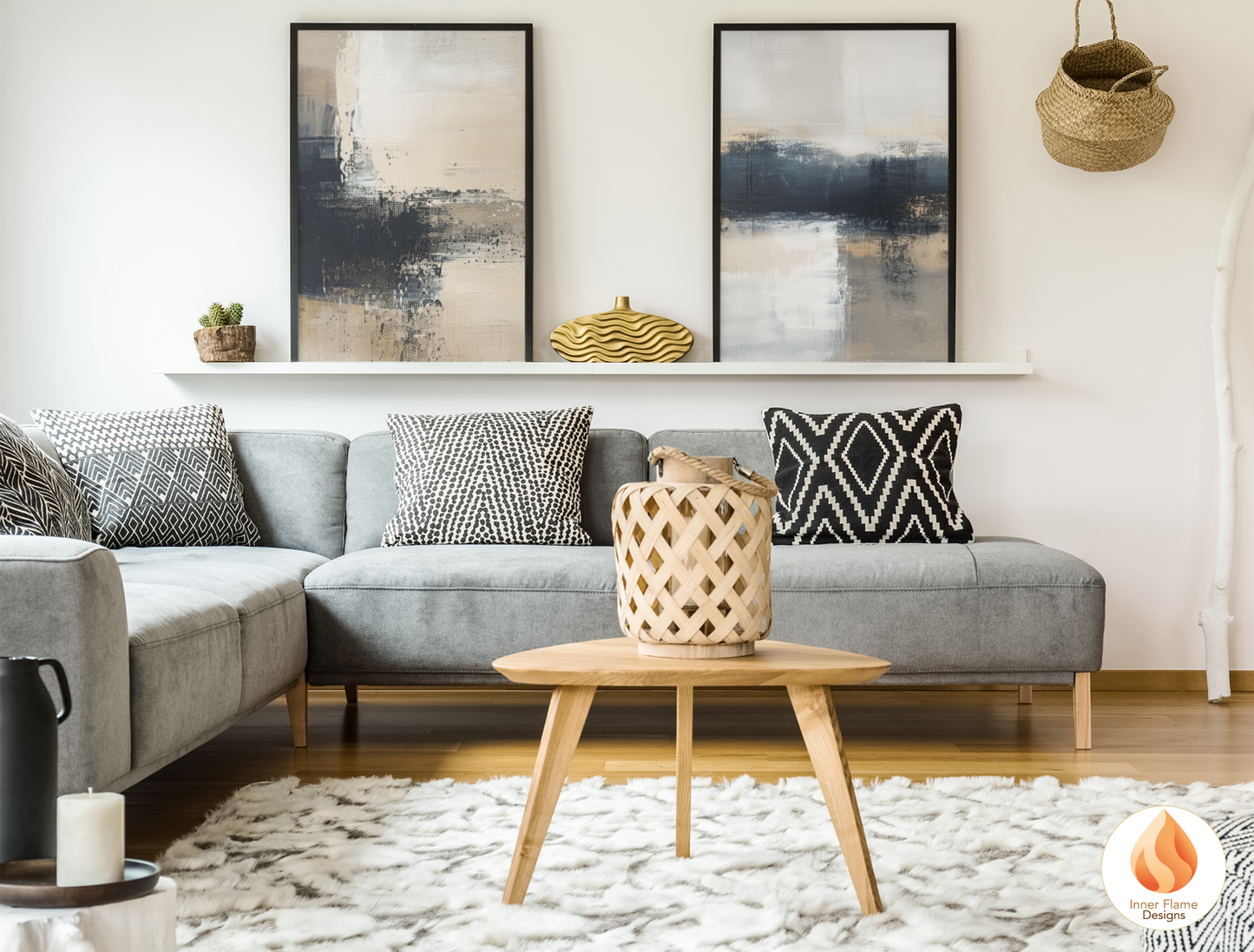 MonochromaticMinimalist Art for Modern Home Design | Triptych Artwork