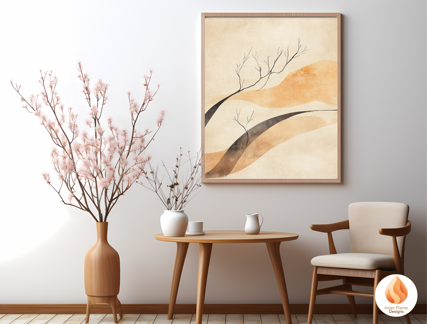 Refined Japandi Art for Modern Home Design | Triptych Artwork