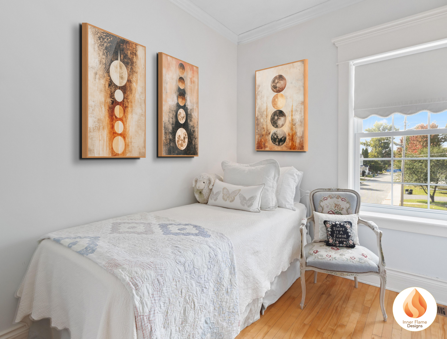 Cosmic Boho Wall Art Décor for Modern Home Design | Triptych Artwork (Series 1)