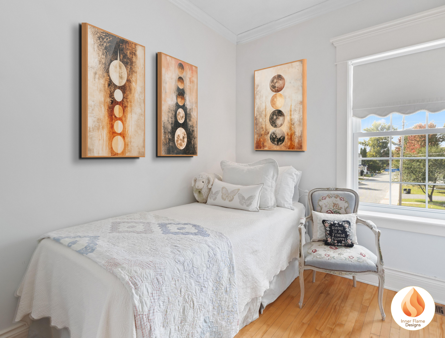 Cosmic Boho Wall Art Décor for Modern Home Design | Triptych Artwork (Series 1)