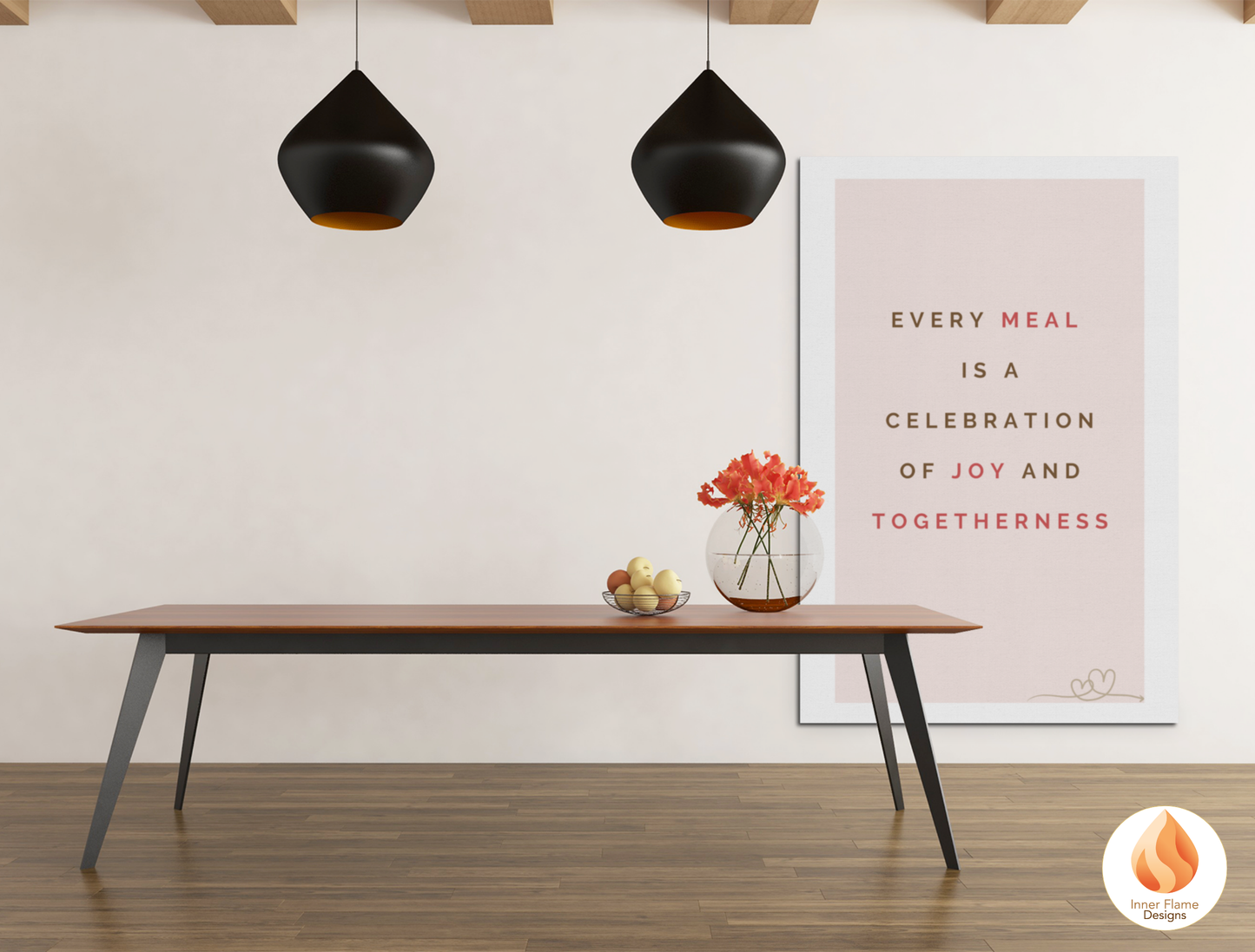 Motivational Poster with Quote on Family and Togetherness 3- "Every Meal Is A Celebration Of Joy And Togetherness"