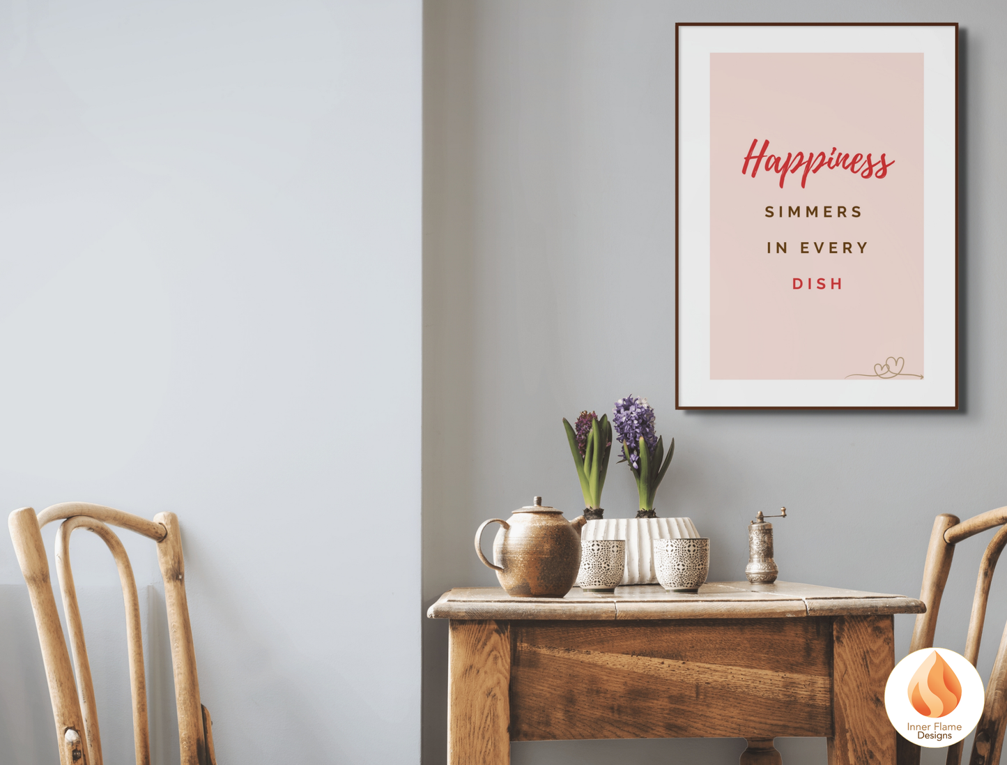 Motivational Poster with Quote on Family and Togetherness 4 - "Happiness Simmers In Every Dish"