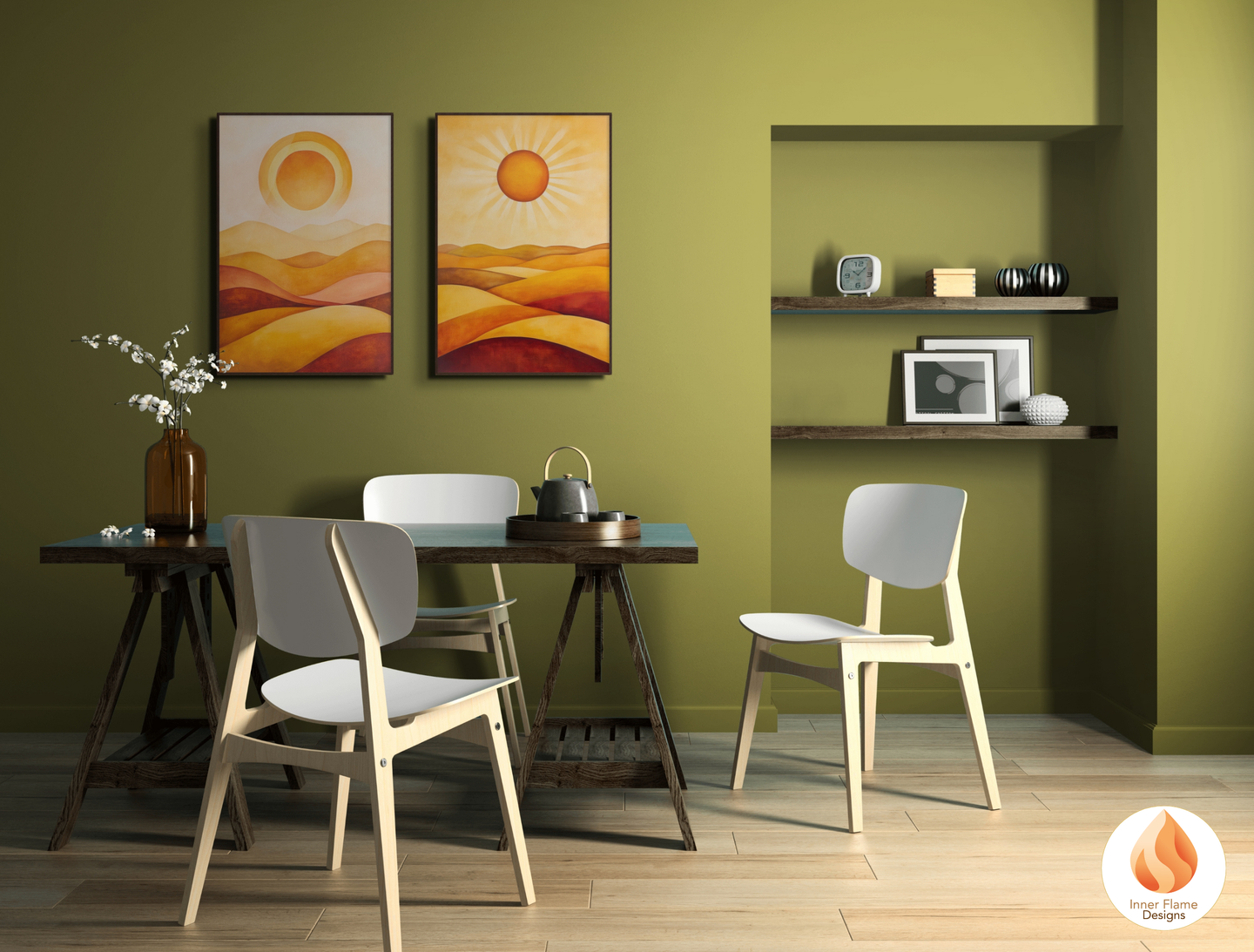 Vibrant Boho Wall Art Décor for Modern Home Design | Triptych Artwork