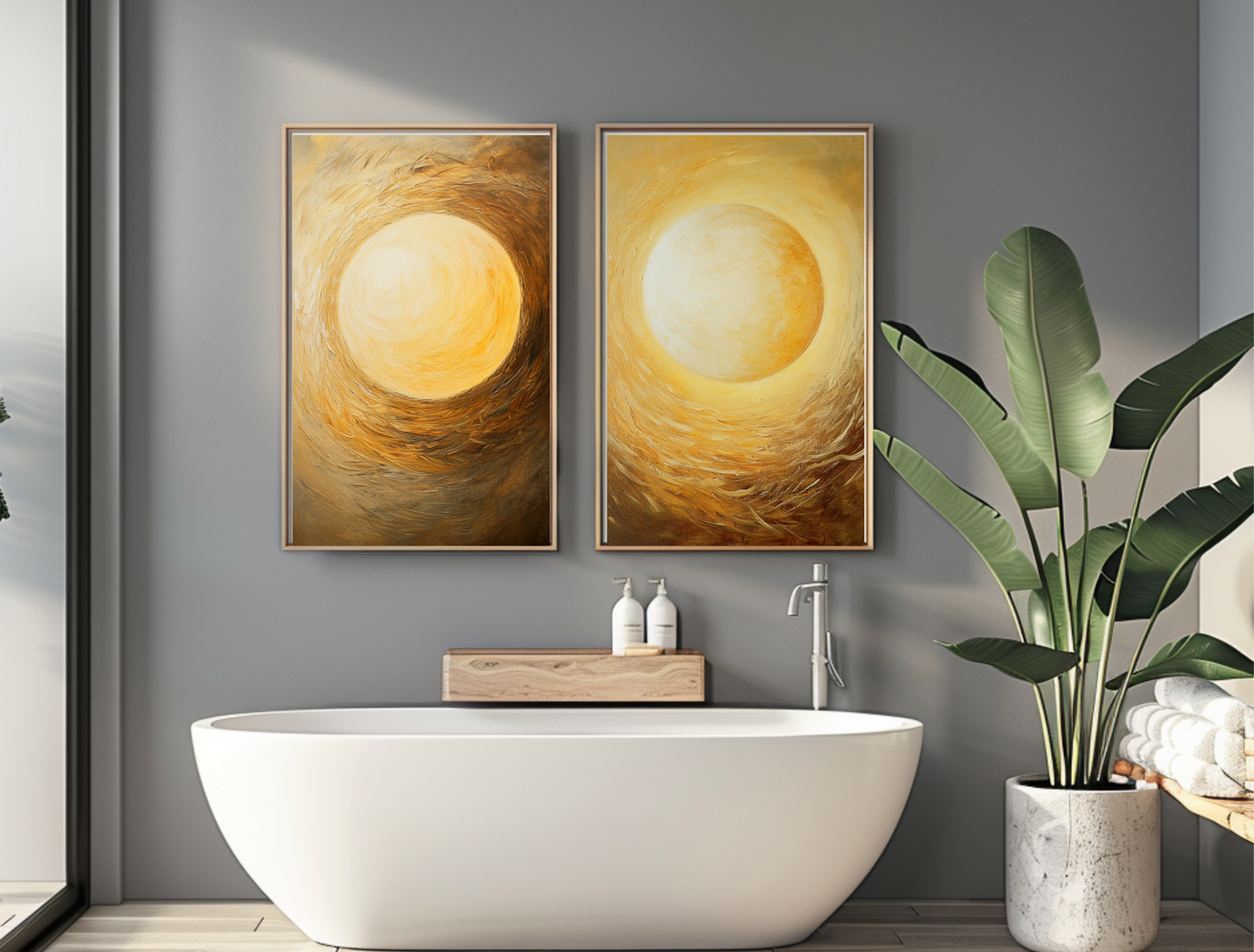 Luminous Minimalist Art for Modern Home Design | Diptych Art (Series 1)
