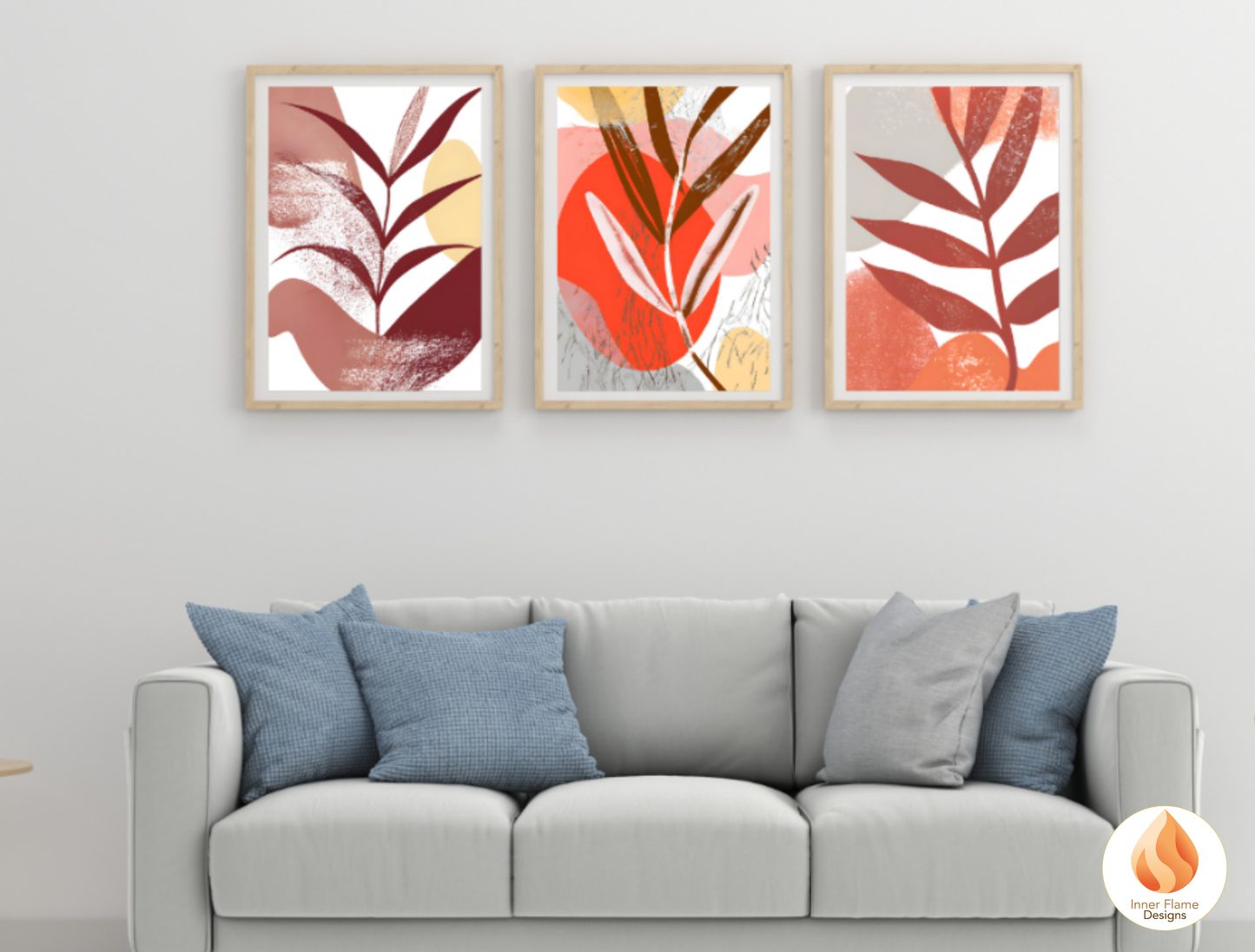 Bright Boho Wall Art Décor for Modern Home Design | Four Piece Wall Art