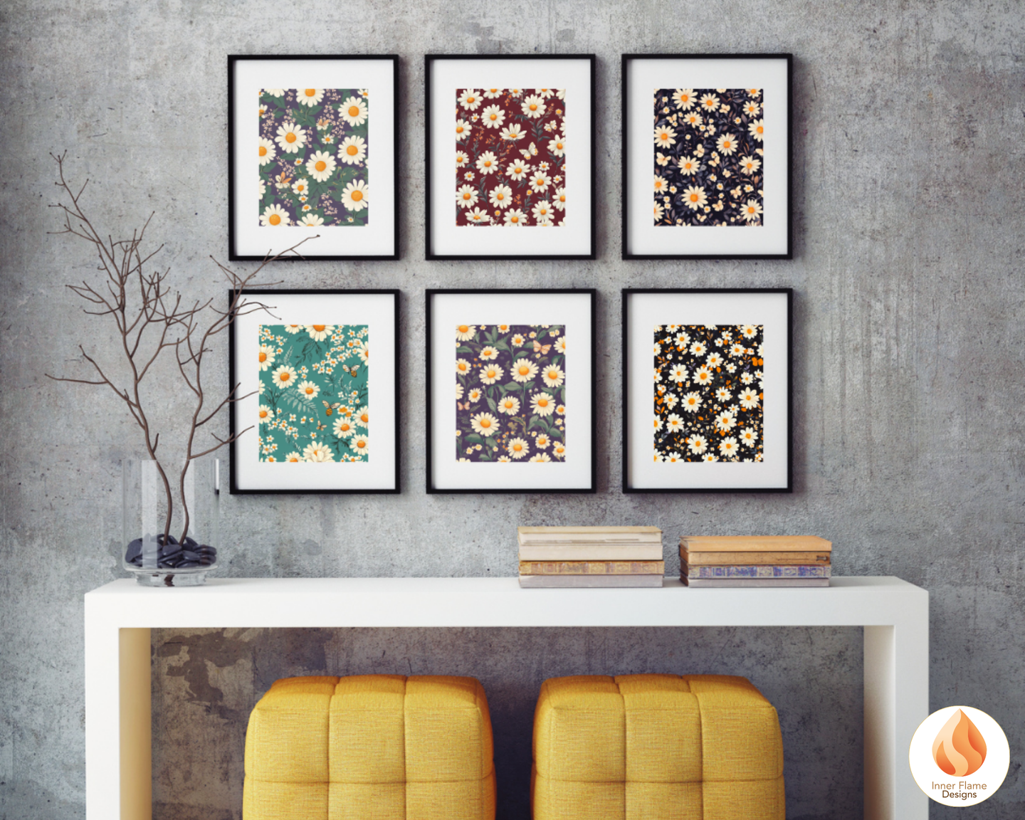 Dynamic Daisy Floral Surface Patterns | Seamless Patterns for Wallpaper, Textiles, Packaging and Digital Designs