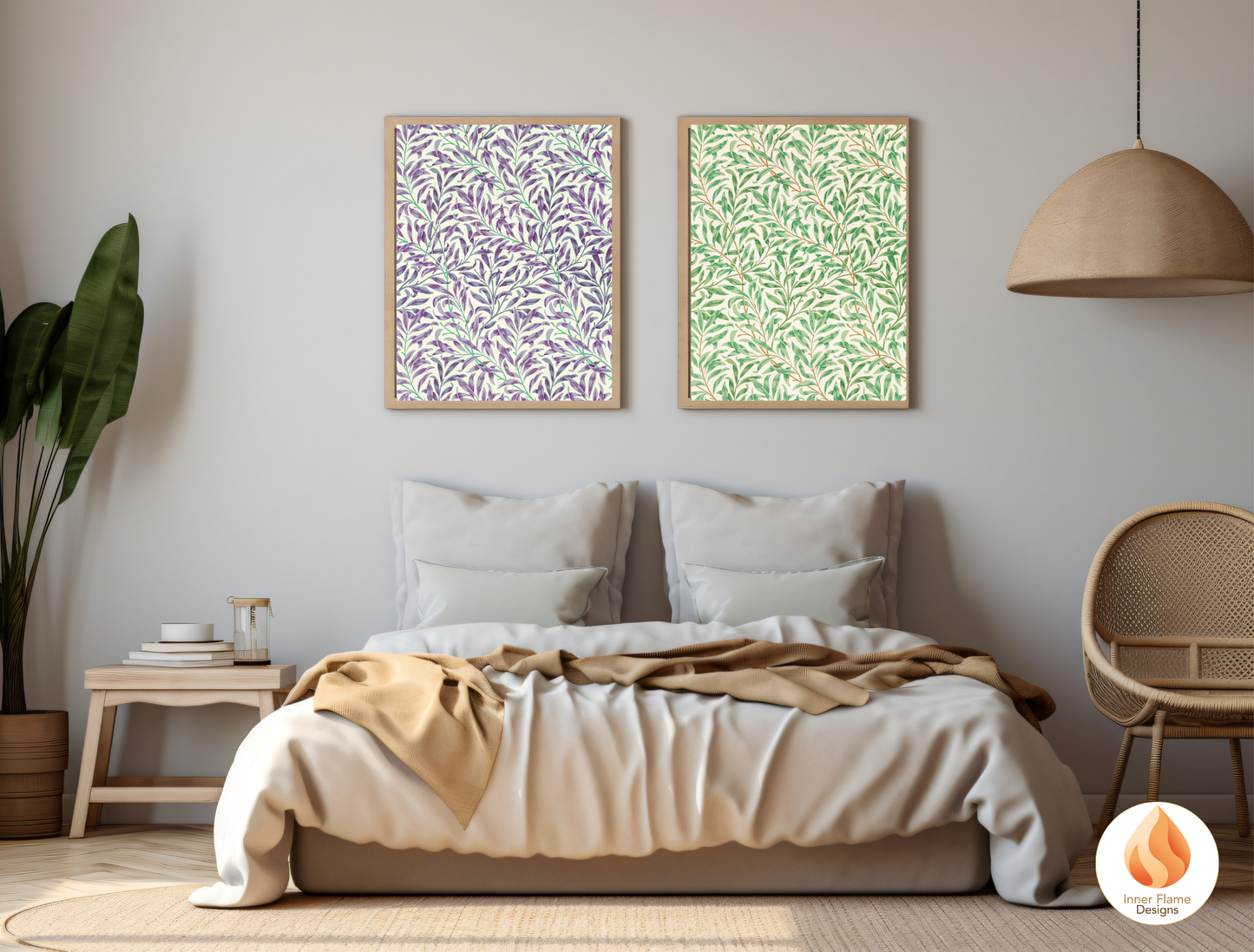 William Morris Inspired Designs - "Willow Bough" | Abstract Botanical Art for Modern Home Design |