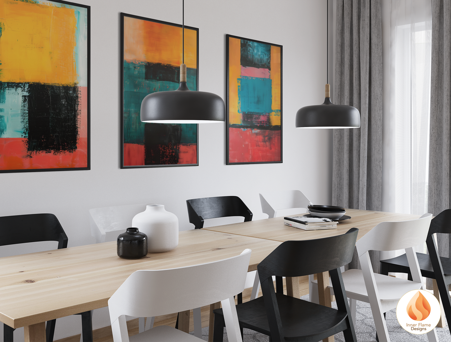 Radiant Minimalist Art for Modern Home Design | Triptych Artwork