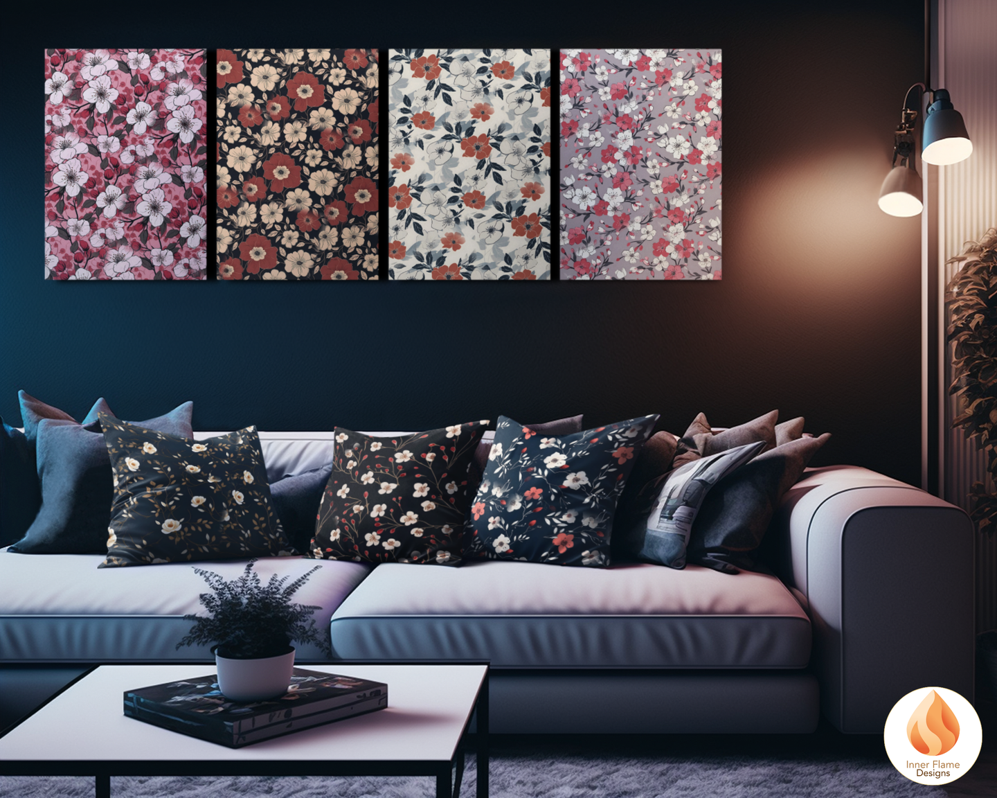 Japandi Rose Floral Surface Patterns | Seamless Patterns for Wallpaper, Textiles, Packaging and Digital Designs