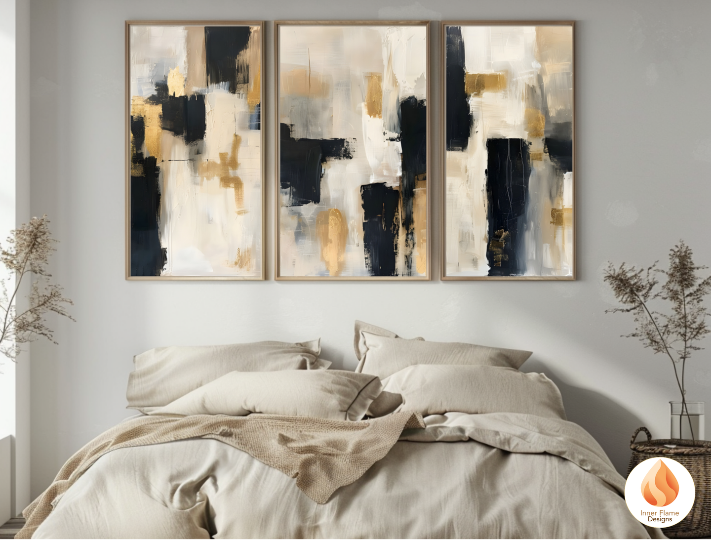 Sophisticated Minimalist Art for Modern Home Design | Triptych Artwork