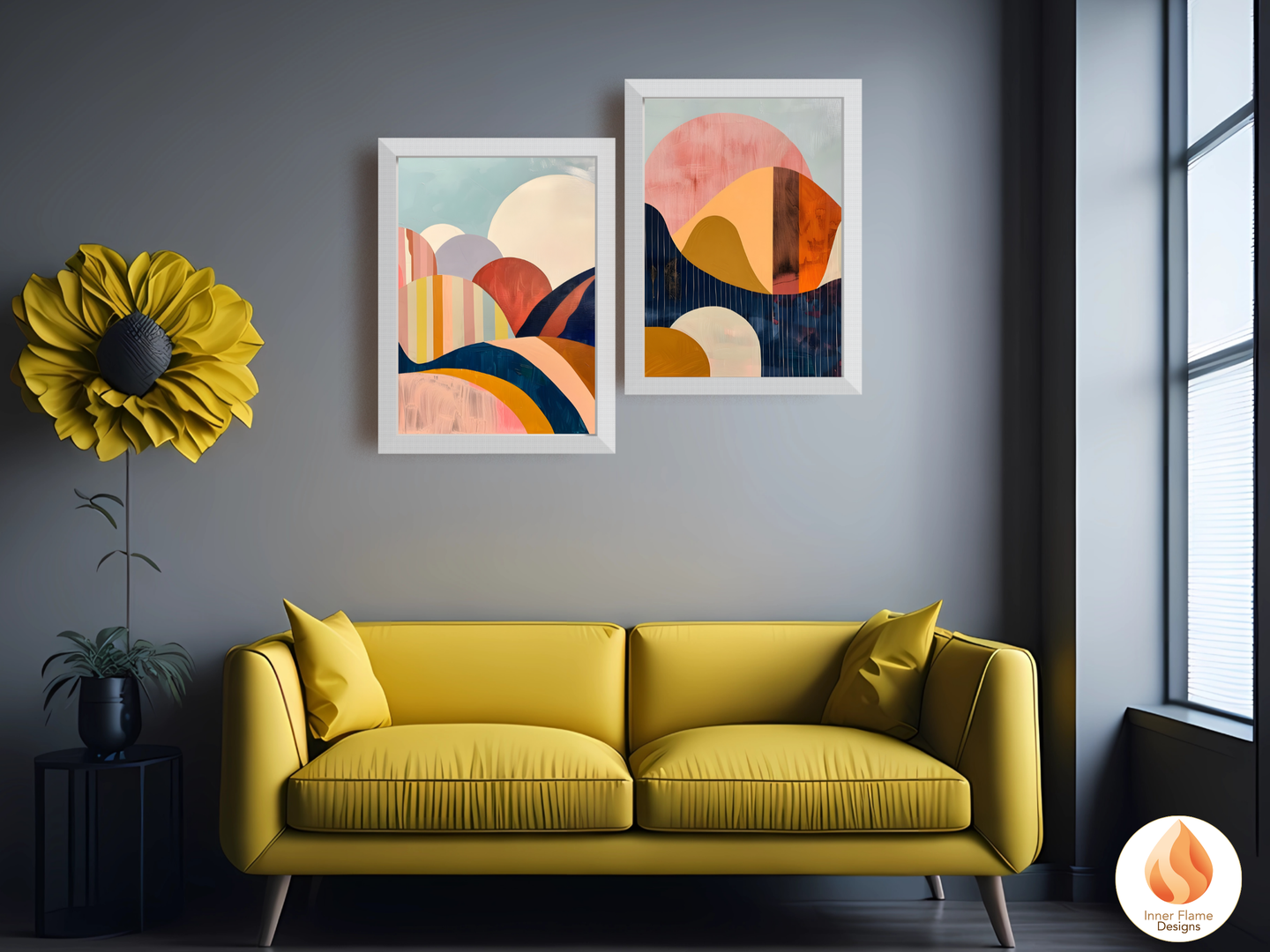 Eclectic Boho Wall Art Décor for Modern Home Design | Triptych Artwork (Series 5)