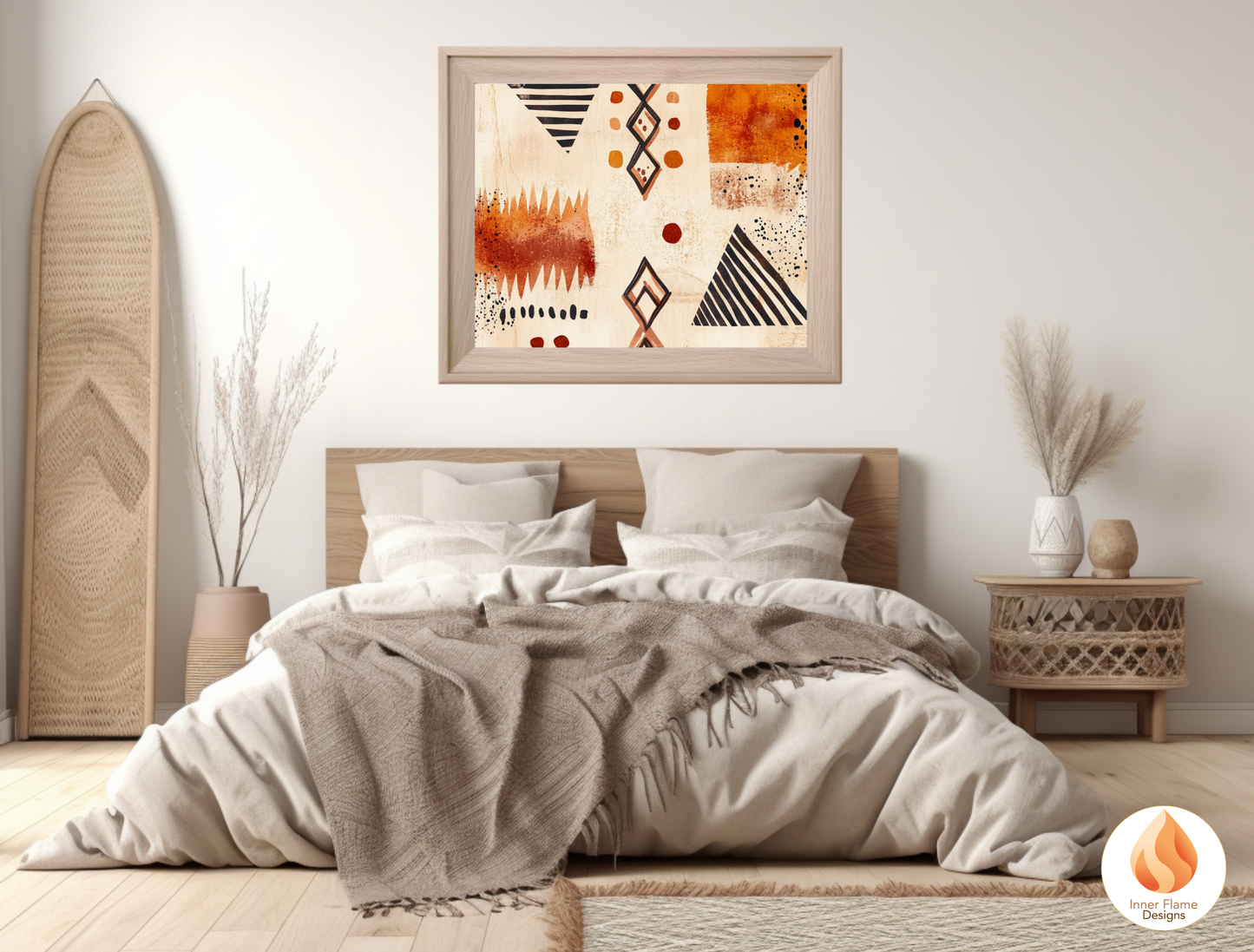 Tribal Boho Wall Art Décor for Modern Home Design | Triptych Artwork