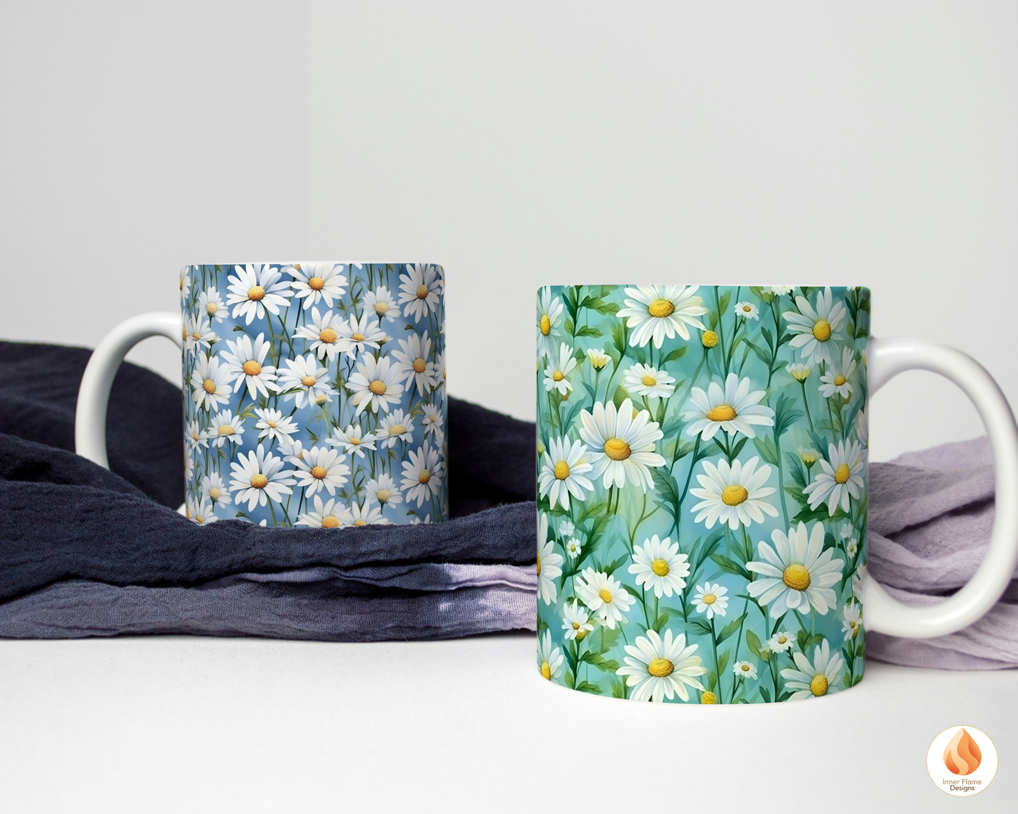 Watercolour Daisy Floral Surface Patterns | Seamless Patterns for Wallpaper, Textiles, Packaging and Digital Designs