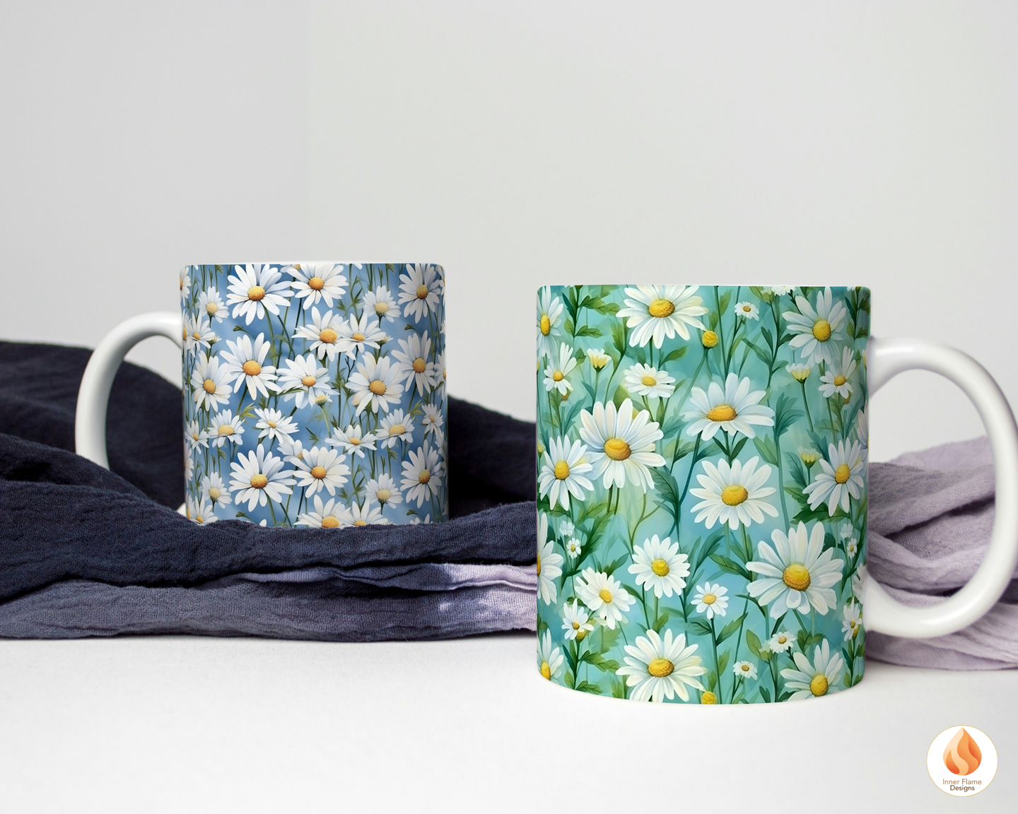 Watercolour Daisy Floral Surface Patterns | Seamless Patterns for Wallpaper, Textiles, Packaging and Digital Designs