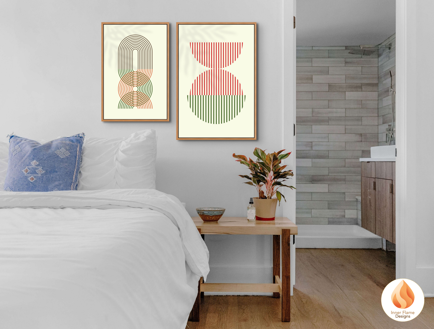 Spirited Geometric Artwork for Modern Home Design | Triptych Artwork