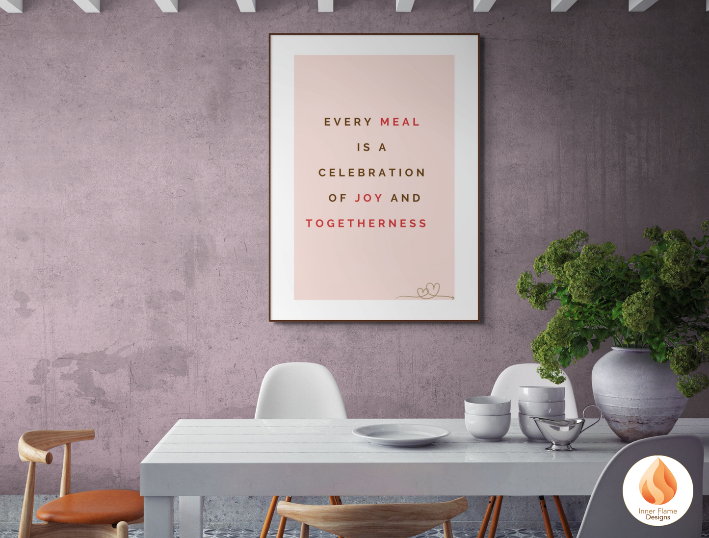 Motivational Poster with Quote on Family and Togetherness 3- "Every Meal Is A Celebration Of Joy And Togetherness"