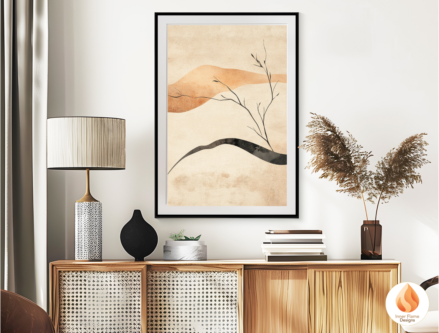 Refined Japandi Art for Modern Home Design | Triptych Artwork