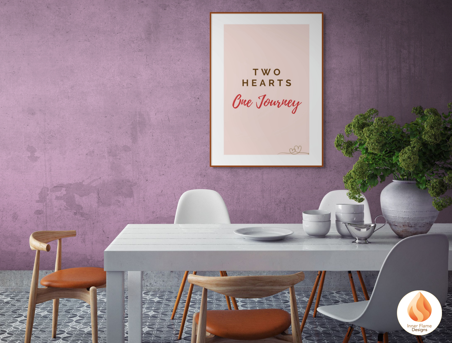 Motivational Poster with Love Inspirational Quote 3 - "Two Hearts, One Journey"