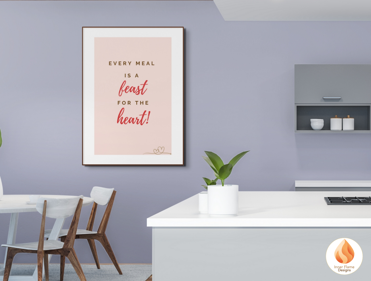 Motivational Poster with Quote on Family and Togetherness 1 - "Every Meal Is A Feast For The Heart!"