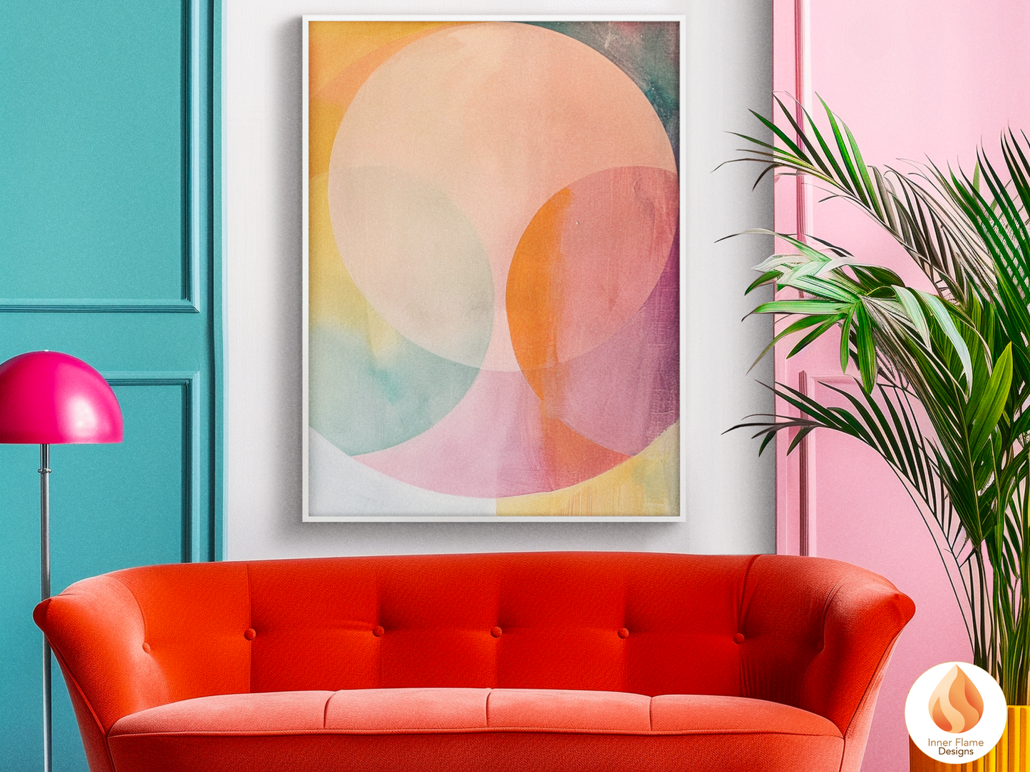 Joyful Geometric Artwork for Modern Home Design | Triptych Artwork