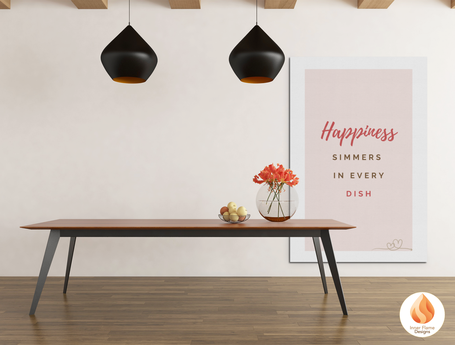 Motivational Poster with Quote on Family and Togetherness 4 - "Happiness Simmers In Every Dish"