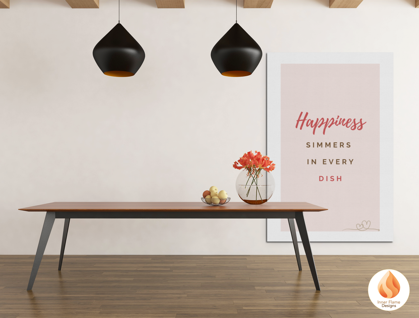 Motivational Poster with Quote on Family and Togetherness 4 - "Happiness Simmers In Every Dish"