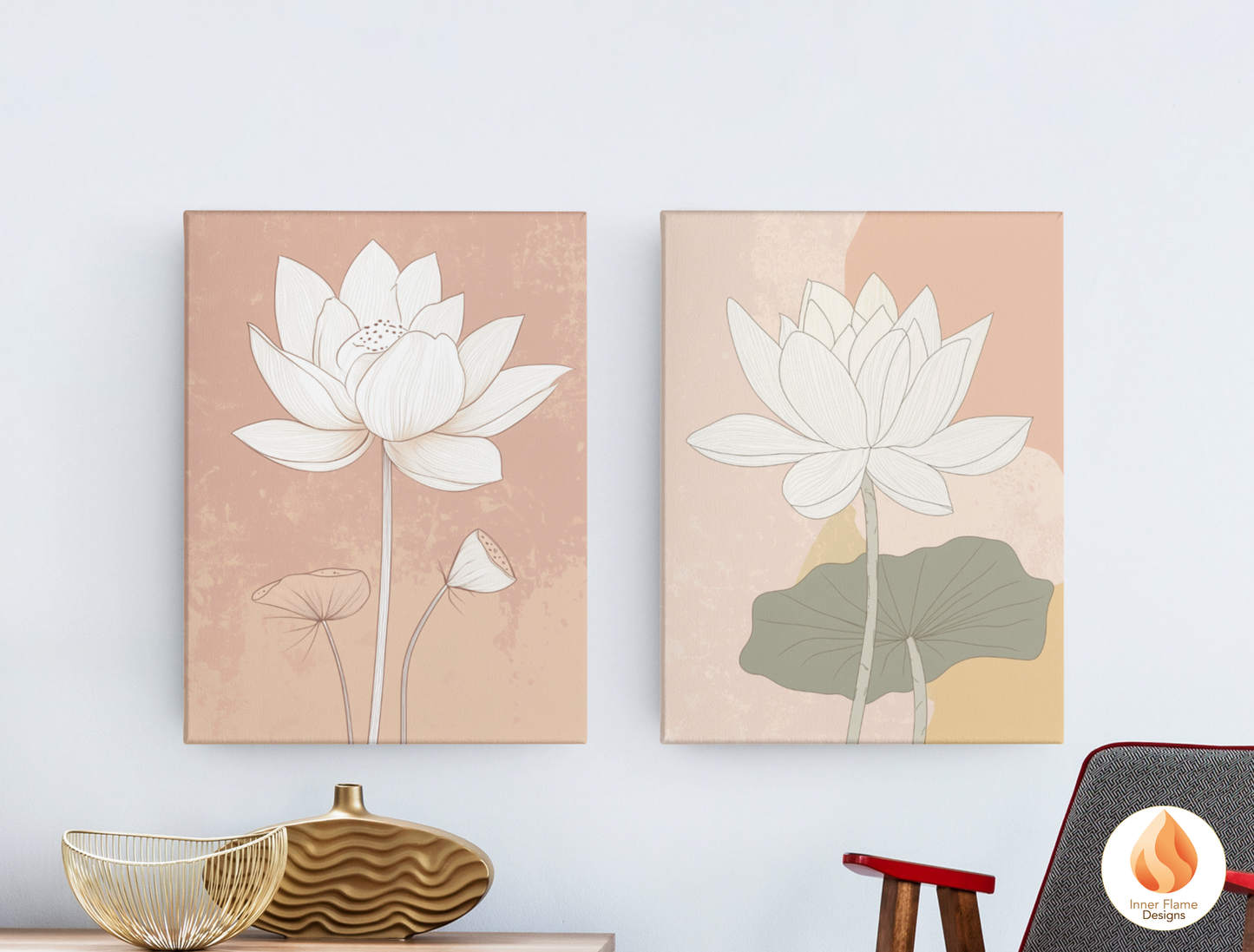 Subtle Japandi Art for Modern Home Design | Triptych Artwork (Series 3)