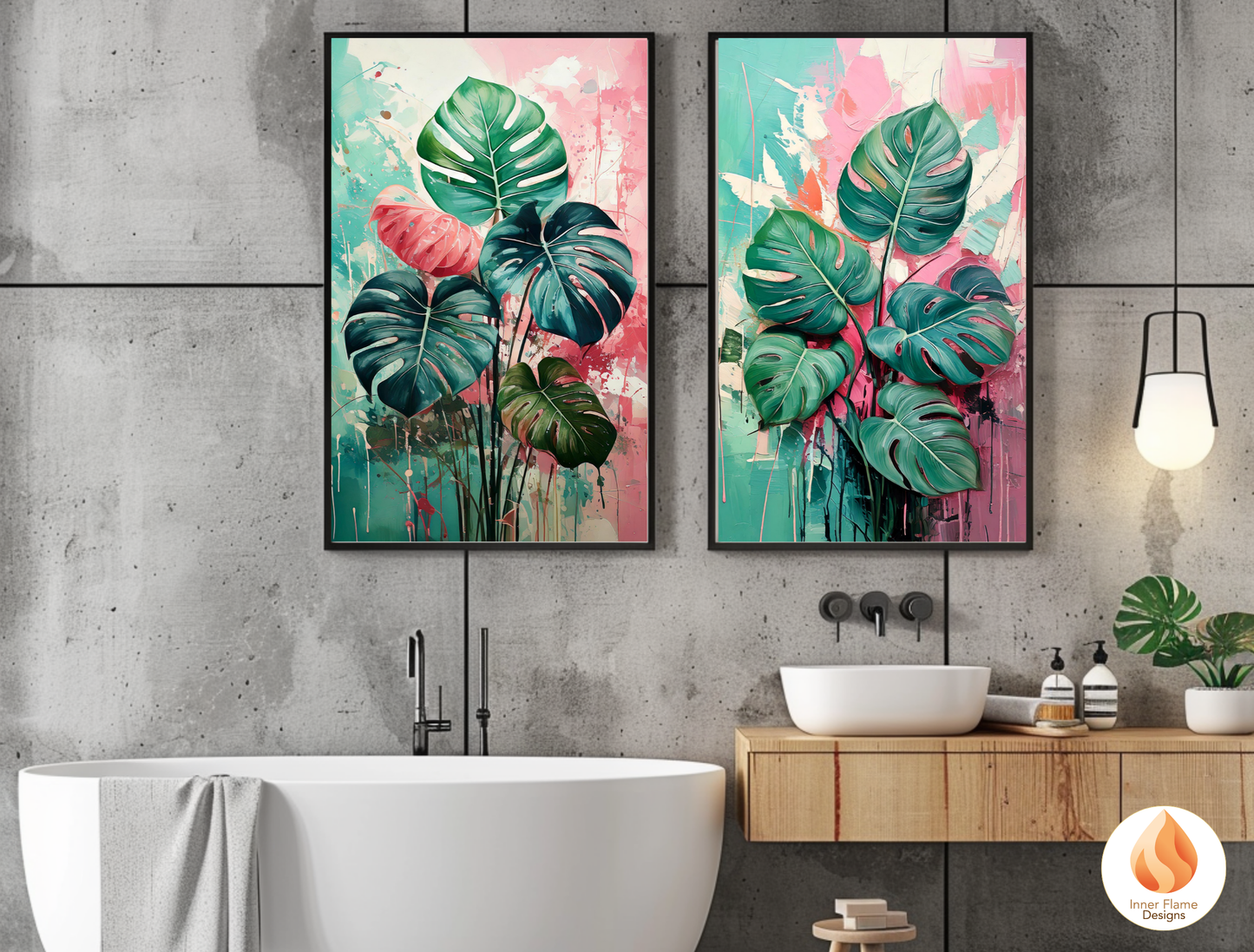 Dramatic Botanical Art for Modern Home Design | Triptych Artwork
