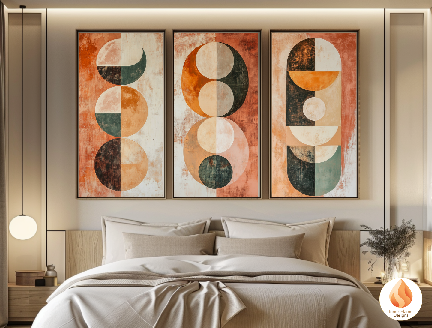 Cosmic Boho Wall Art Décor for Modern Home Design | Triptych Artwork (Series 2)