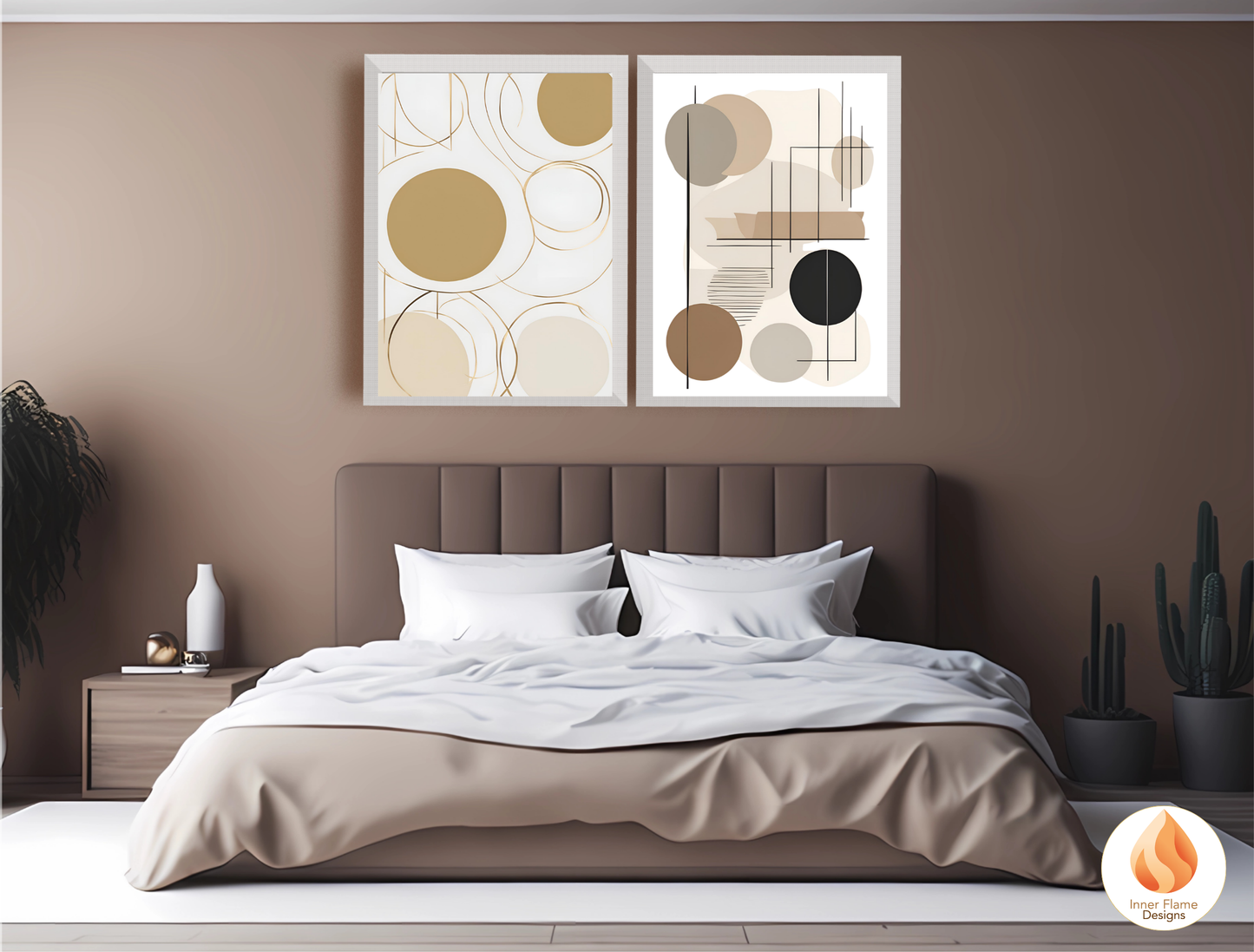 Classic Geometric Artwork for Modern Home Design | Diptych Artwork