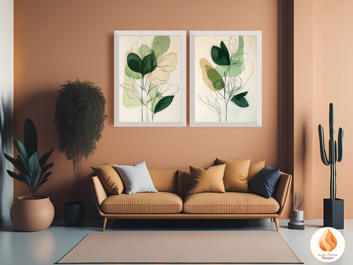 Organic Line Art for Modern Home Design | Triptych Artwork