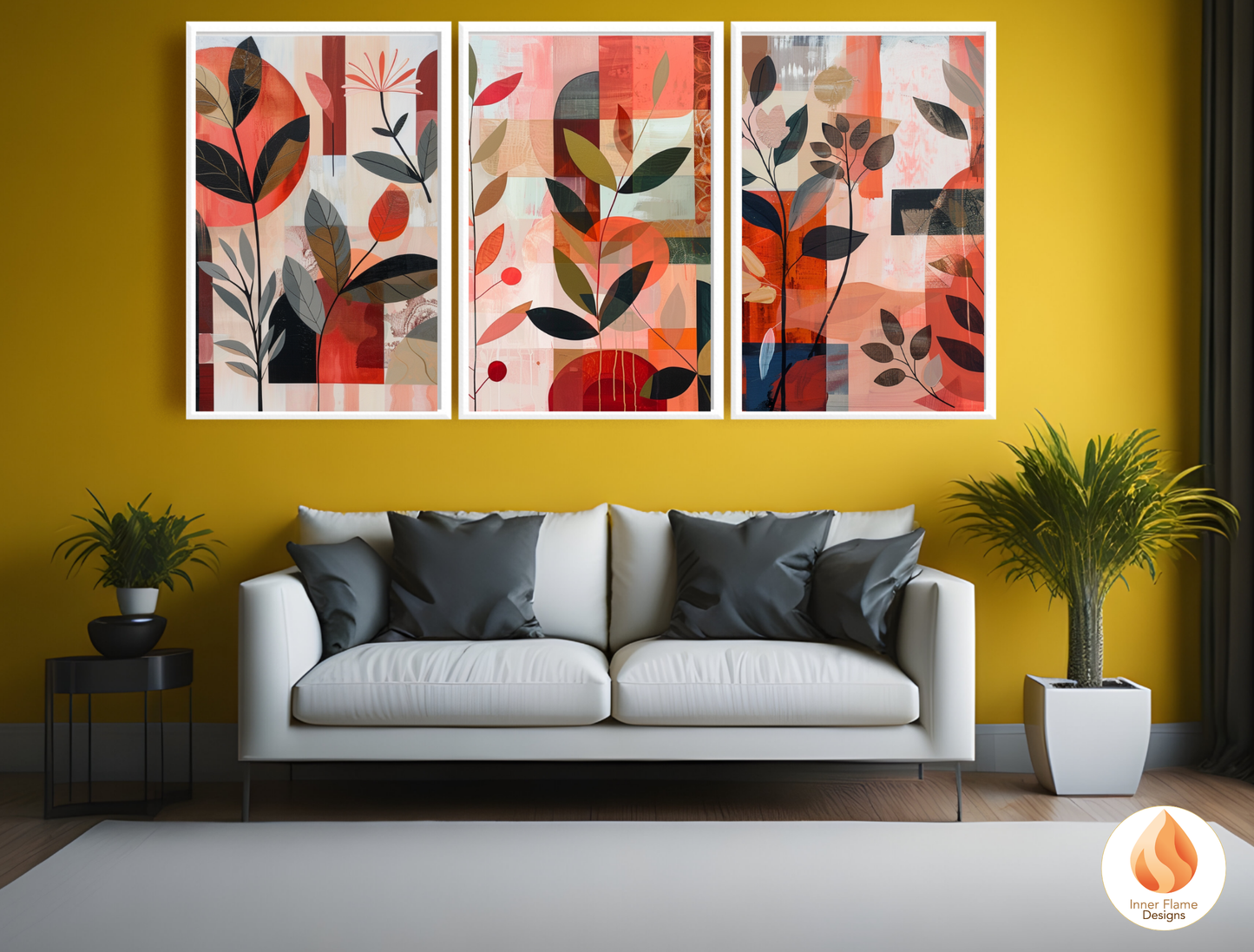 Modern Boho Wall Art Décor for Modern Home Design | Triptych Artwork (Series 2)
