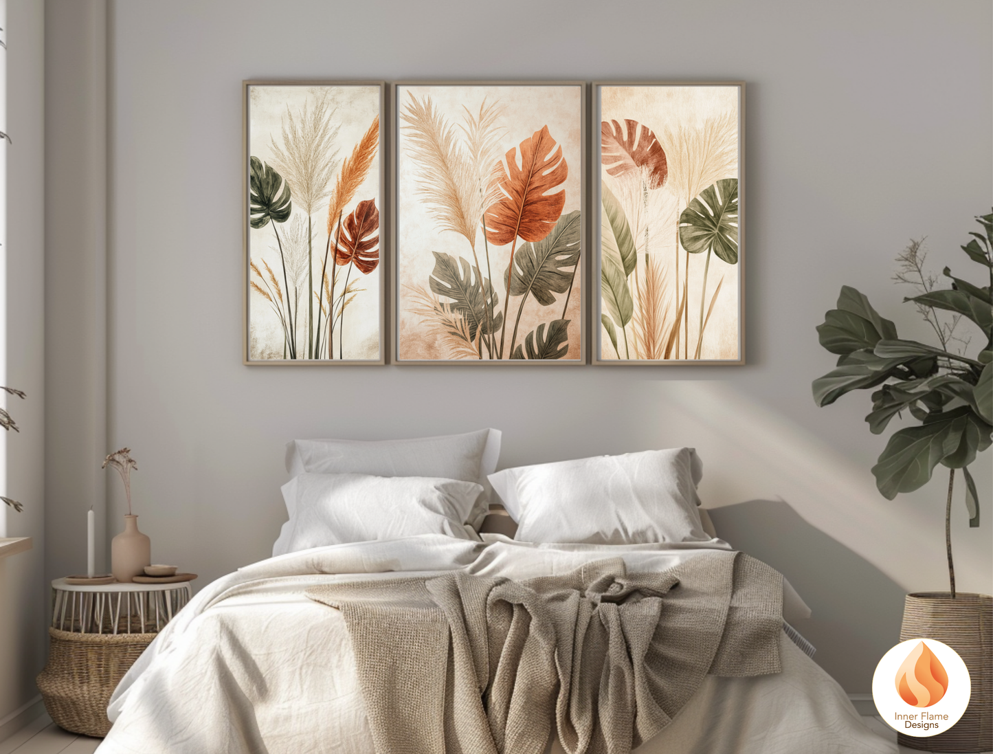 Timeless Botanical Art for Modern Home Design | Triptych Artwork