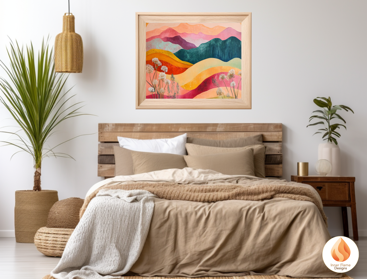 Dramatic Boho Wall Art Décor for Modern Home Design | Triptych Artwork (Series 1)