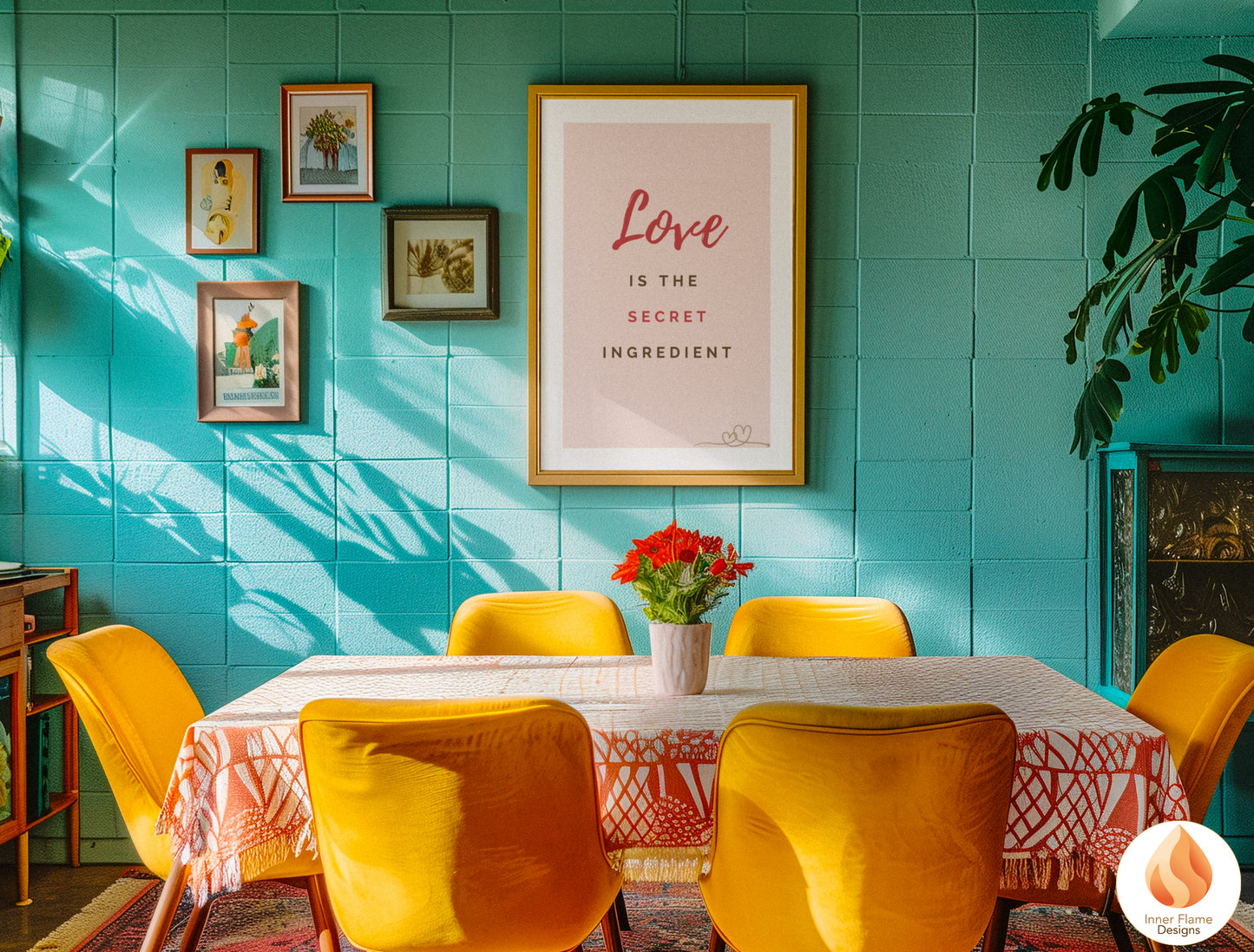 Motivational Poster with Quote on Family and Togetherness 2 - "Love Is The Secret Ingredient"