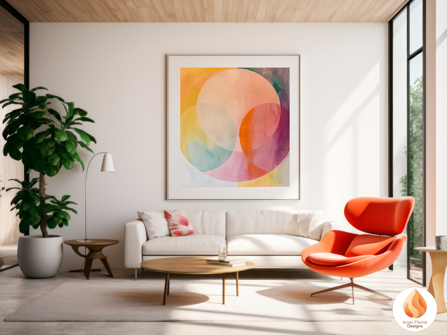 Joyful Geometric Artwork for Modern Home Design | Triptych Artwork