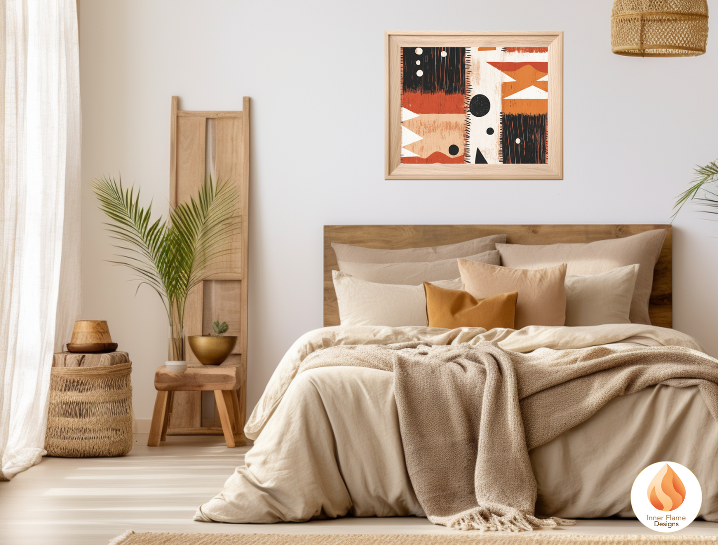 Tribal Boho Wall Art Décor for Modern Home Design | Triptych Artwork