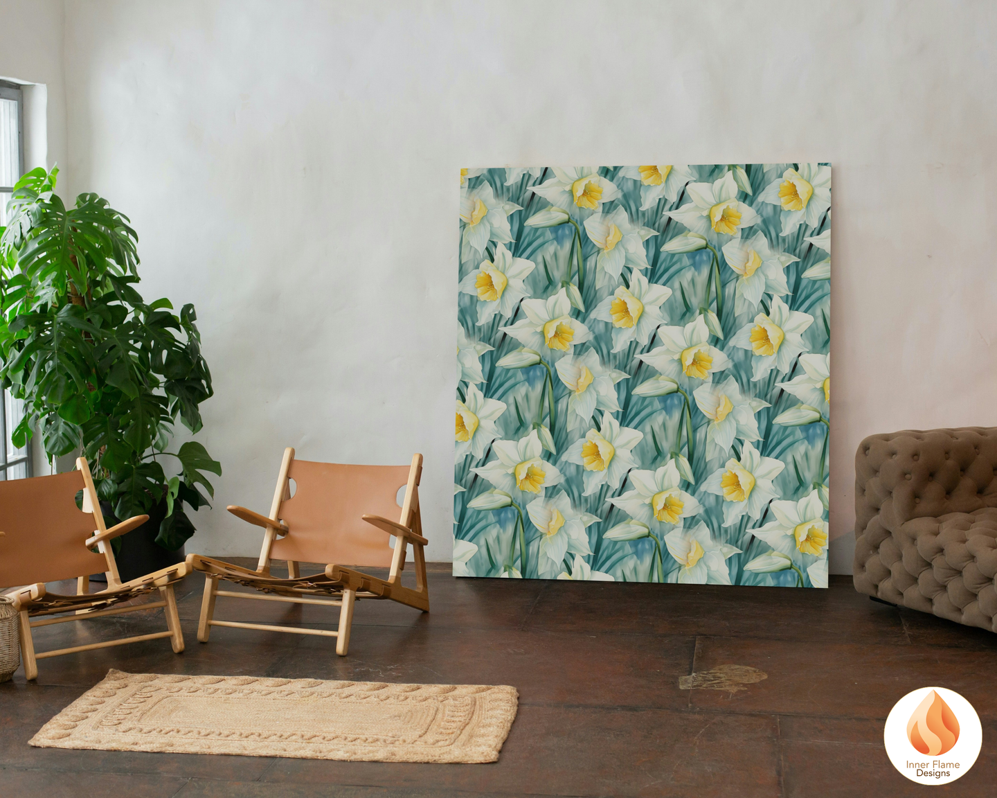 Watercolour Daffodil Floral Surface Patterns | Seamless Patterns for Wallpaper, Textiles, Packaging and Digital Designs